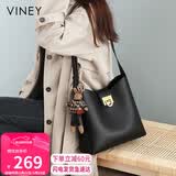 viney牛皮包包女包品牌水桶包轻奢单肩斜挎包生日礼物高级感送女友老婆
