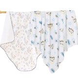 棉加加（Cotton++）2条婴儿包单春秋冬夏新生儿纯棉a类宝宝包巾抱被空调房待产包裹 夹棉背包鸭+单层天马【1厚1薄】 85*85cm【产房必备】