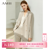AMII女装2026职业西服套装女夏季新款休闲外套时尚西装两件套 卡其(西装) S (155)
