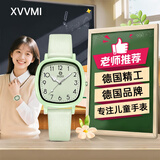 XVVMI初中生高中学生考试专用表女款只看时间女生静音夜光石英手表 绿色