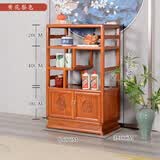 瑞呈堂 博古架实木新中式 书架玄关置物架酒柜茶艺柜落地多层展示柜 博古架梨花色68*38*108cm