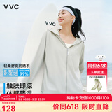 VVC防晒衣服女冰丝凉感透气防紫外线披肩城市轻户外短外套 浅灰色1.0