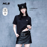 MLB短袖男女情侣同款T恤休闲运动纯色圆领短t26新3ATSB0163-50BKS-M