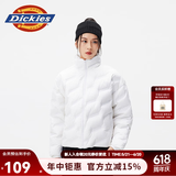 Dickies羽绒服 全身压印印花羽绒服 保暖外套上衣DK010807 白色线型LOGO满身印 M 充绒量:160g