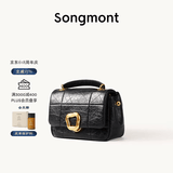 Songmont山下有松小号巧克力包新款牛皮斜挎链条软手机包 黑色 预售15天