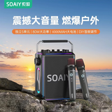 索爱（soaiy）SSK03蓝牙家用电木吉他乐器音箱音响话筒麦克风户外k歌广场舞演出便携音响手提音响扩音器