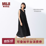 MUJI女式 棉 汉麻 无袖连衣裙女装裙子夏季 连身裙长裙 BCD91C5S 黑色 M （160/84A）