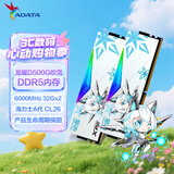 威刚（ADATA）64GB(32GBX2)套装 DDR5 6000 台式机内存条海力士A die颗粒-华硕吹雪联名RGB灯条C26