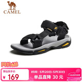 骆驼（CAMEL）户外沙滩休闲男士凉鞋子父亲节 A822162412 黑色 42