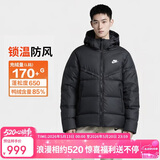 耐克NIKE男冬季短款连帽羽绒服 运动防寒外套 WR系列FB8178-010黑L