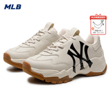 MLB官方老爹鞋女鞋子 春夏新款运动鞋男鞋情侣休闲鞋NY跑鞋3ASHC104N 洋基队/浅米黄色 41 (260mm)