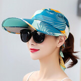 啄木鸟帽子女遮阳帽女夏天户外多用太阳帽子韩版潮户外防晒大沿可折叠 森系翠绿