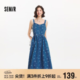 森马（Semir）牛仔连衣裙女甜酷时尚个性2025夏元气满印背带裙俏皮109325114025