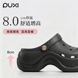 朴西洞洞鞋女夏季八厘米增高厚底显高显瘦防滑 珍珠黑 35-36