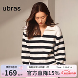 ubras【刘雯同款】慕斯绒条纹保暖加绒家居服套装女加厚加绒睡衣冬季女 小翻领-白色 M