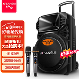 山水（SANSUI）A12-66 12吋广场舞音响 户外音响卡拉ok重低音蓝牙音响 便携式K歌移动舞台拉杆音箱大功率扩音器 旗舰版（12寸重低音+双麦）