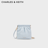 CHARLES&KEITH迷你菱格流浪包单肩斜挎双肩包包女包生日礼物送女友CK2-60782390 【S号】Sea Salt Blue海盐蓝 S