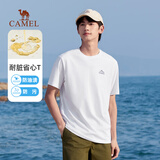 骆驼（CAMEL）纯棉透气短袖男士防污圆领弹力宽松百搭印花T恤夏季M13BAQR045