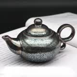 建缘天成建盏茶杯油滴兔毫鹧鸪斑柿红乌金百花菊花陶瓷杯子随缘盏 1把双耳壶-容量约200cc