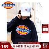 Dickies连帽卫衣男女同款纯棉大logo印花宽松休闲情侣装上衣DK007060 黑色 S