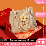 viney新款编织包包女包大容量托特包高级感老婆生日520送女朋友礼物 【米白折叠礼盒】情人节实用高级感高档单肩草编包 洋气通勤休闲品牌手提包