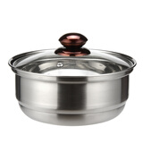 304不锈钢消毒锅茶洗带盖大号茶杯消毒锅 电磁炉洗茶杯具盆消毒盆 18cm茶具消毒锅砂光（304）