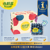 怡颗莓Driscoll's 云南蓝莓Jumbo大果18mm+12盒125g/盒新鲜水果礼盒