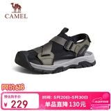 骆驼（CAMEL）户外休闲魔术贴包头洞洞沙滩运动凉鞋男 G14M076677 曙光绿/黑 42