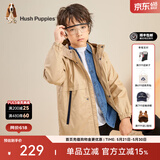 暇步士（Hush Puppies）童装儿童春秋季经典款风衣外套男童款时尚百搭风衣外套青春休闲 暖卡其(C款) 120 cm