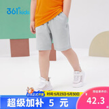 361°儿童短裤夏季男女童3-12岁透气运动裤梭织五分裤 灰 110