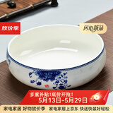 瓷牌茗粗陶特大号茶洗陶瓷青花瓷水洗碗杯笔洗玻璃茶杯碗水盂功夫茶具茶道配件栽种水植花盆果盆 陶瓷国色天香茶洗-大号（10英寸）