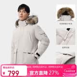 骆驼（CAMEL）户外极寒派克工装毛领情侣款羽绒服保暖加厚中长款外套
