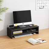 立太（LEADTEK） 电脑增高架显示器托架笔记本支架垫高桌面收纳架子办公桌置物架 芝麻黑【双层】