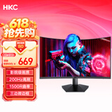 HKC 27英寸高清屏幕200Hz电竞1500R曲面显示屏PS5游戏吃鸡1080p专业台式电脑不闪屏显示器 猎鹰SG27C