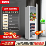 Hnrer小冰箱小型家用租房用1-2小户型电冰箱静音冷藏能效双开门冷冻迷你两用一级节能办公室大容量3-4人 258L318制冷净味款【家庭多人】