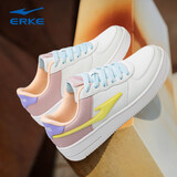 鸿星尔克女鞋板鞋红星正品运动鞋冬季新款增高轻便休闲鞋子百搭小白鞋女款 微晶白/雾粉 38