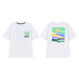 NAUTICA【SKIN丝光棉】NAUTICA童装男童女童短袖T恤夏季儿童半袖透气上衣 白色 150
