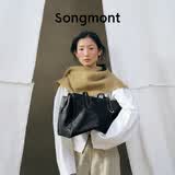 Songmont山下有松循迹系列见物旅行包通勤波士顿植鞣牛皮托特包公文包 烟墨黑 中号 现货