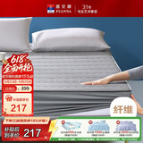 富安娜床垫保护垫纯棉抗菌加厚褥子可水洗床罩防滑床垫保护套蓝1.5米床