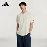 阿迪达斯（adidas）男女百搭透气简约舒适圆领运动休闲凉感短袖 L码