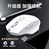 凡赛罗技100W热销无线鼠标超静音2025新款可充电蓝牙双模人体工学妙控游戏电竞适用于迈从笔记本电脑 旗舰升级款-加强续航+蓝牙双模-白色