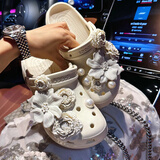 范爷家杜鹃花洞洞鞋配饰12颗装适配CROCS可拆卸鞋花珍珠鞋扣轻奢DIY装饰