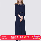 MeetMetro玛依尔法式仙女连衣裙女2026春新款高端气质纯欲风裙子礼服长裙 藏蓝 L