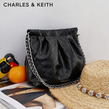CHARLES&KEITH链条单肩腋下托特包流浪包包女包生日礼物送女友CK2-20671559 Noir黑色 M