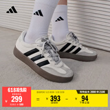 adidas「T头鞋」BARREDA板鞋德训鞋男女阿迪达斯轻运动   灰色/黑色/树脂黄   38