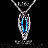 IDee  CREATIVE IDER FOR YOU法国IDee魔眼龙头项链男潮牌小众吊坠复古时尚朋克个性本命年礼物 永恒蓝  链长55+5cm 吊坠2*4cm