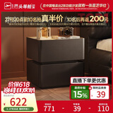 芝华仕（CHEERS）现代简约主次卧室储物岩板轻奢高级感2026新款复古风床头柜G067黑