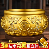 山迪聚宝盆纯黄铜风水摆件2026新款客厅八方来财招财聚财铜制铜缸开业 8号【升级固财底座+精雕加厚黄铜】工位推荐