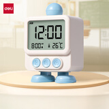 得力（deli）电子闹钟儿童学生用新款时钟计时器小机器人多功能儿童起床神器开学好物-LE132蓝礼物