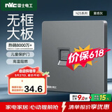 NVC雷士电工 开关插座 六类电脑电话插座 86型墙壁面板 N25雾感灰